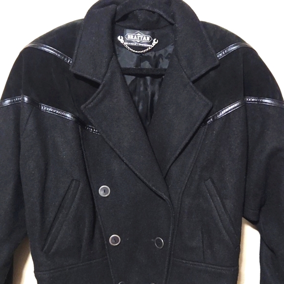 Braetan Vintage Union Made Double Breasted Cropped Jacket Suede Accents Size Med - Picture 10 of 15